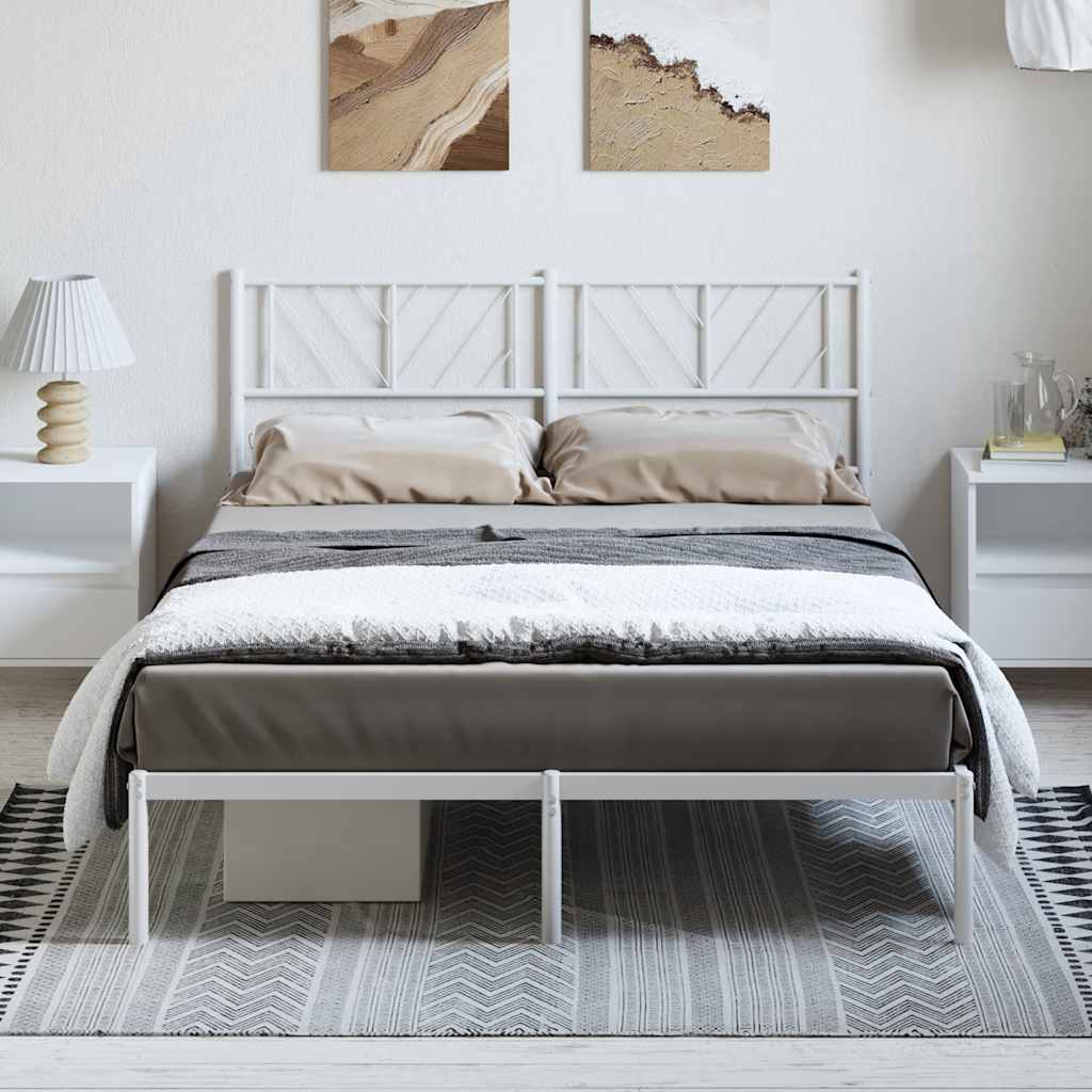 Cadre de Lit en Métal Blanc Industriel-Blanc-avec tête de lit-150 x 200 cm-La-Fabrique-Industrielle