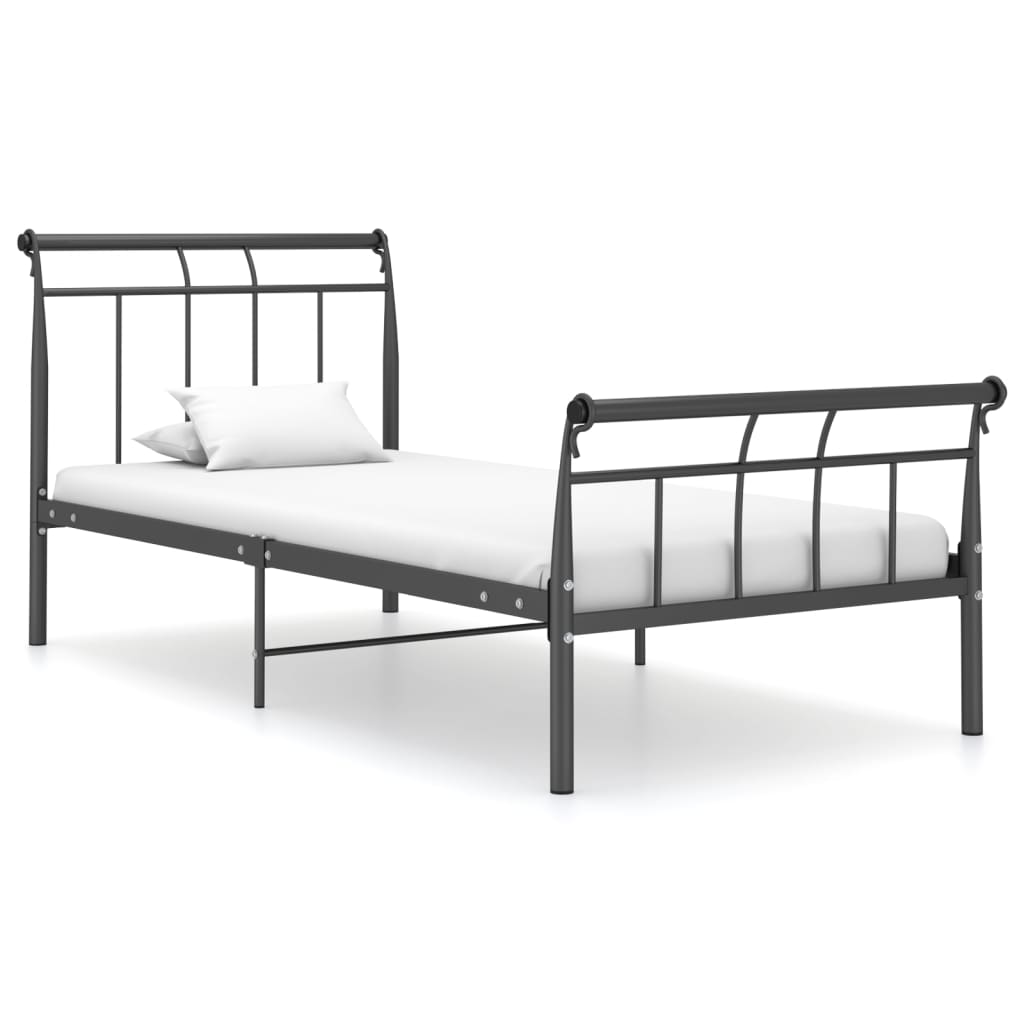 Cadre de Lit en Métal Noir pour une Personne-Noir-100 x 200 cm-La-Fabrique-Industrielle