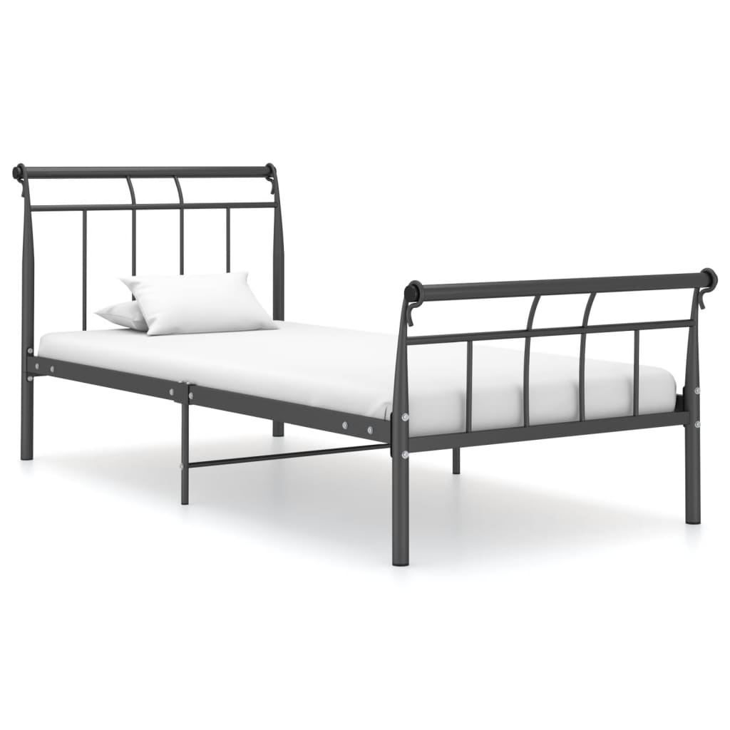 Cadre de Lit en Métal Noir pour une Personne-Noir-90 x 200 cm-La-Fabrique-Industrielle