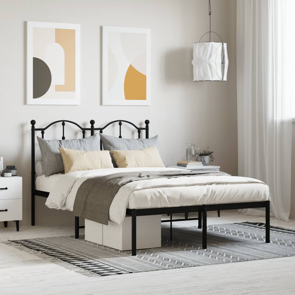 Cadre de Lit en Métal design Épuré-Noir-avec tête de lit-120 x 190 cm-La-Fabrique-Industrielle