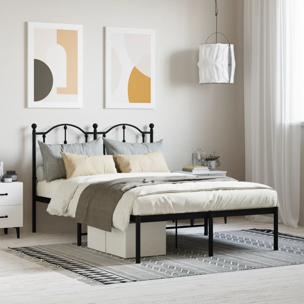 Cadre de Lit en Métal design Épuré-Noir-avec tête de lit-120 x 200 cm-La-Fabrique-Industrielle