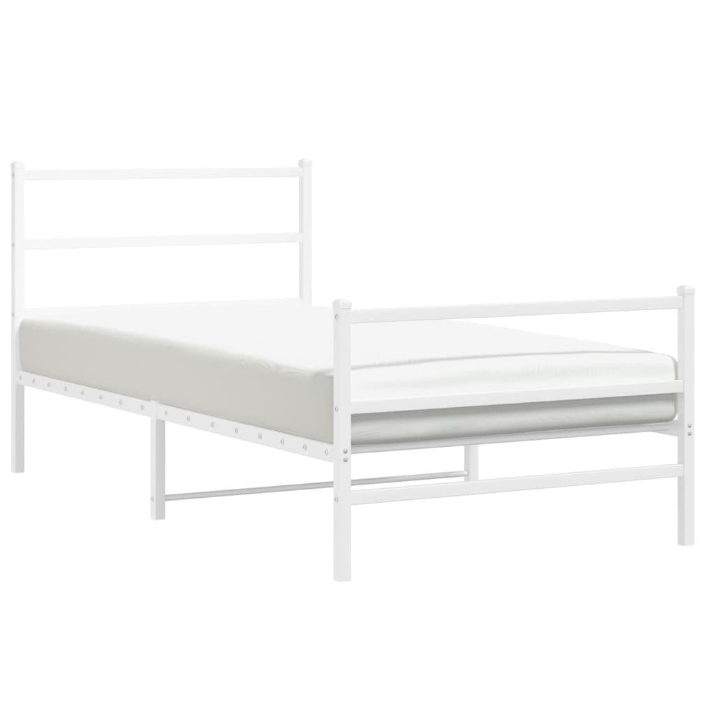 Cadre en Métal Blanc Avec Tête de Lit-La-Fabrique-Industrielle