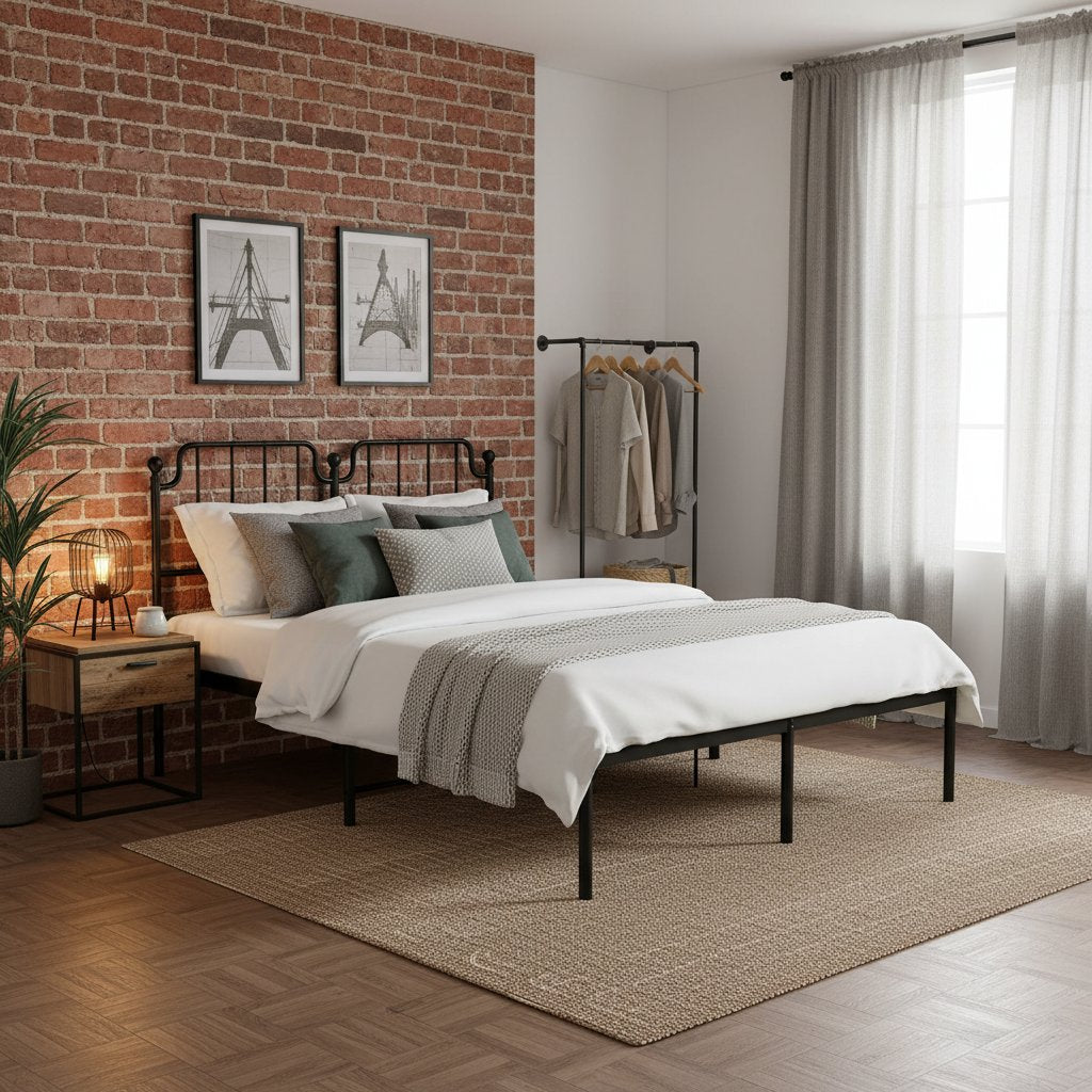 Cadre de Lit Métallique Industriel 90X190