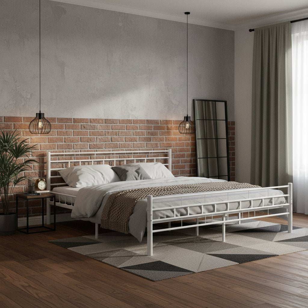 Cadre de Lit en Métal 180x200 Style Industriel