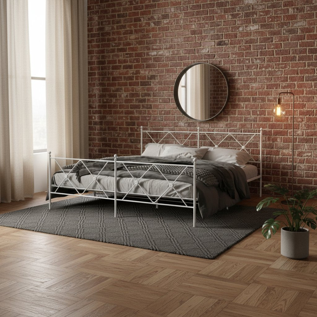 Cadre de Lit en Métal Industriel 180X200