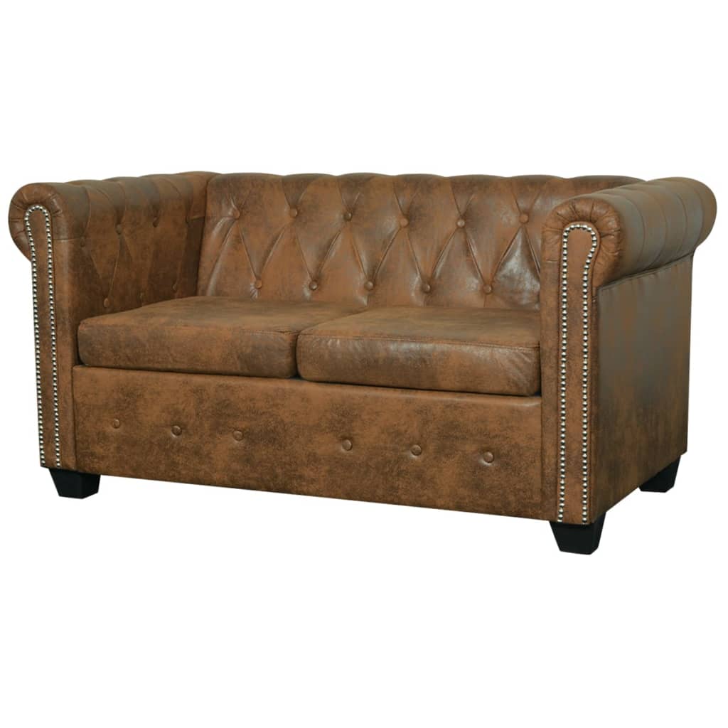 Canapé Chesterfield 3 Places en Cuir-Marron-2 places-La-Fabrique-Industrielle