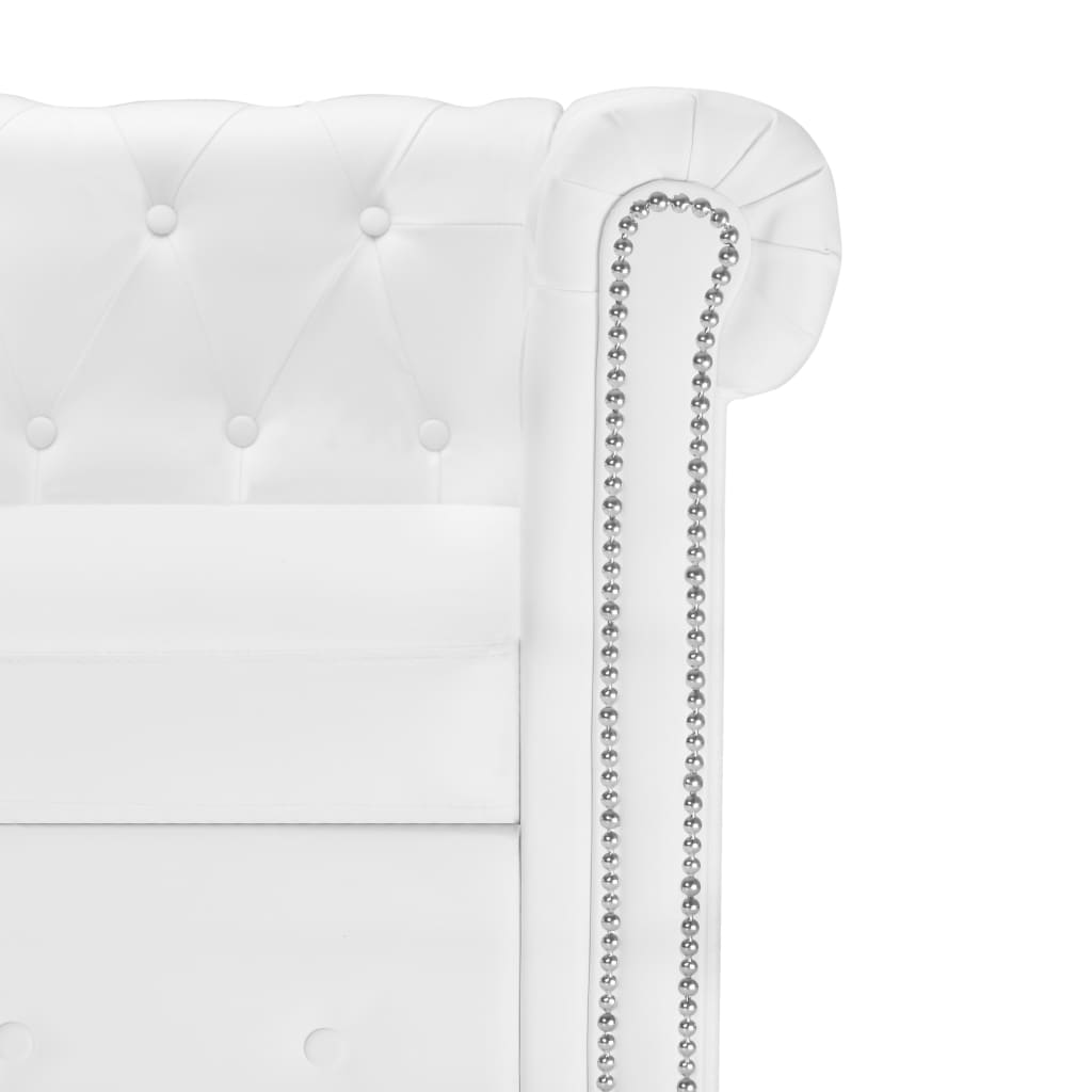 Canapé Chesterfield Blanc en Cuir-La-Fabrique-Industrielle
