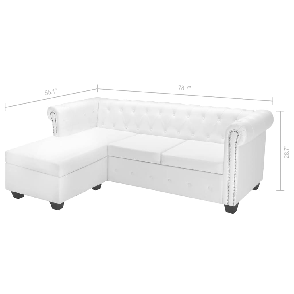Canapé Chesterfield Blanc en Cuir-La-Fabrique-Industrielle