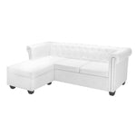Canapé Chesterfield en Cuir Synthétique Blanc-La-Fabrique-Industrielle