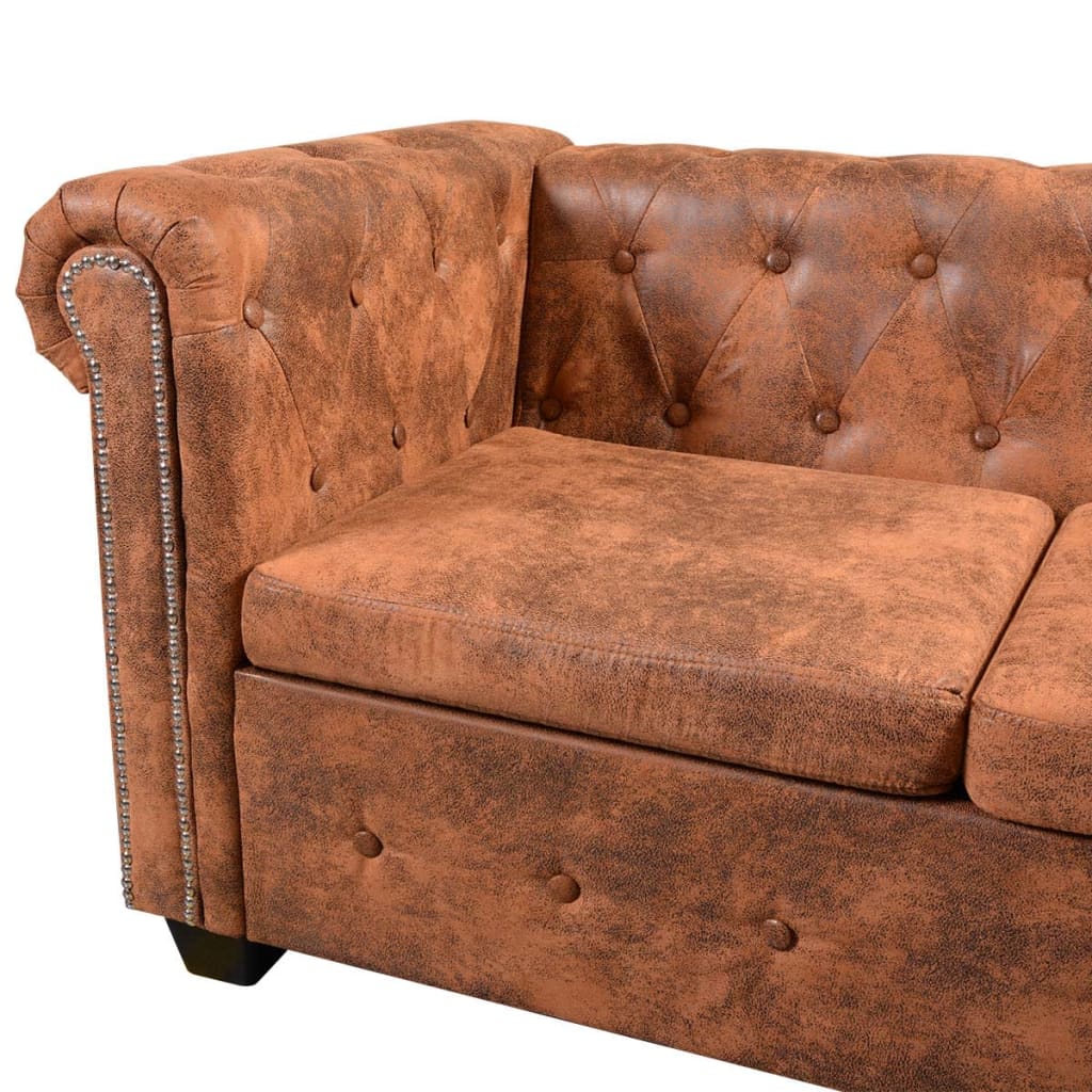 Canapé Chesterfield en Cuir Vieilli-La-Fabrique-Industrielle