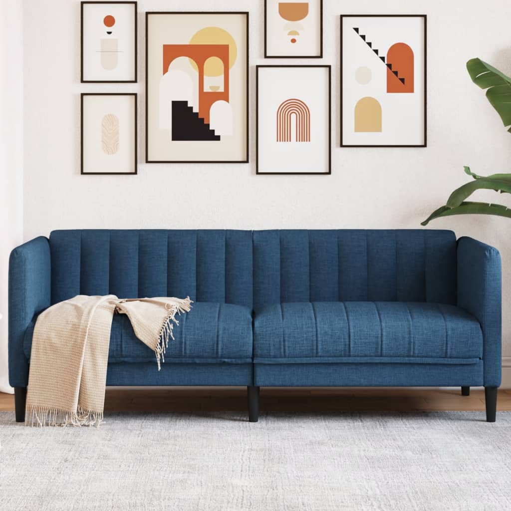 Canapé Fauteuil en Similicuir Daim-Bleu-2 places-La-Fabrique-Industrielle