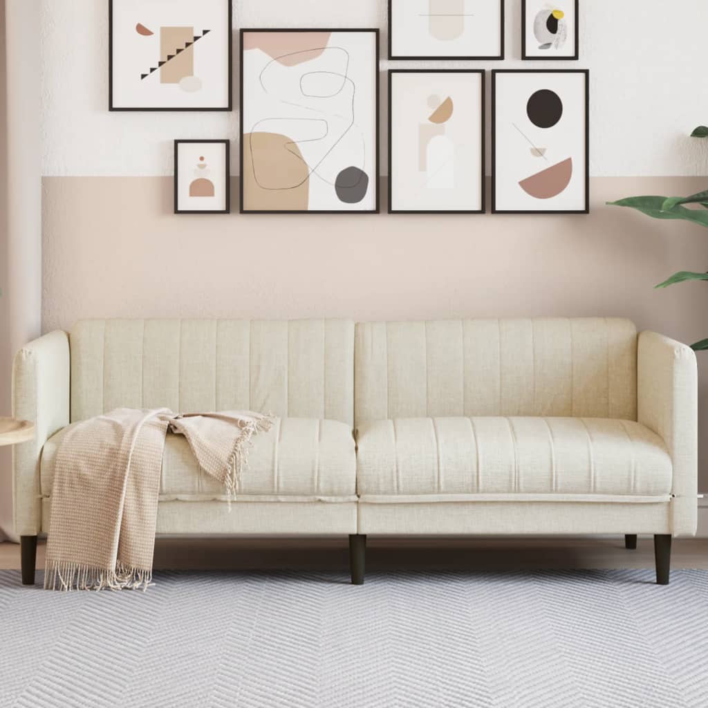 Canapé Fauteuil en Similicuir Daim-Crème-3 places-La-Fabrique-Industrielle