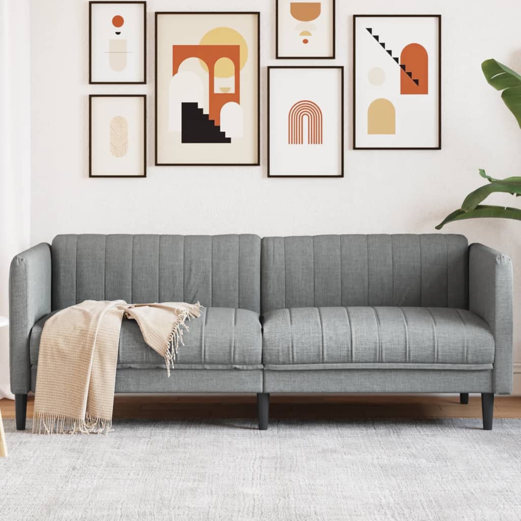Canapé Fauteuil en Similicuir Daim-Gris clair-3 places-La-Fabrique-Industrielle