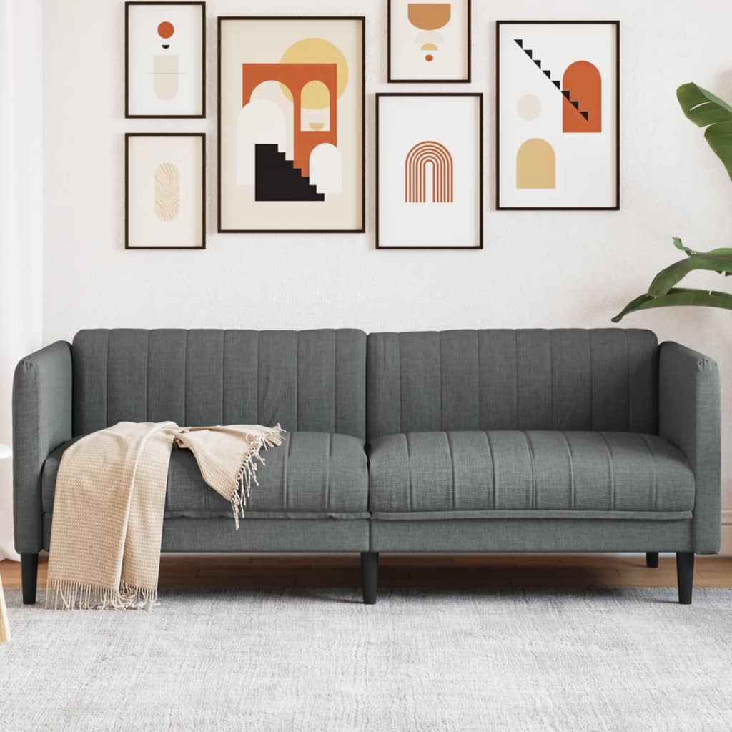 Canapé Fauteuil en Similicuir Daim-Gris foncé-3 places-La-Fabrique-Industrielle