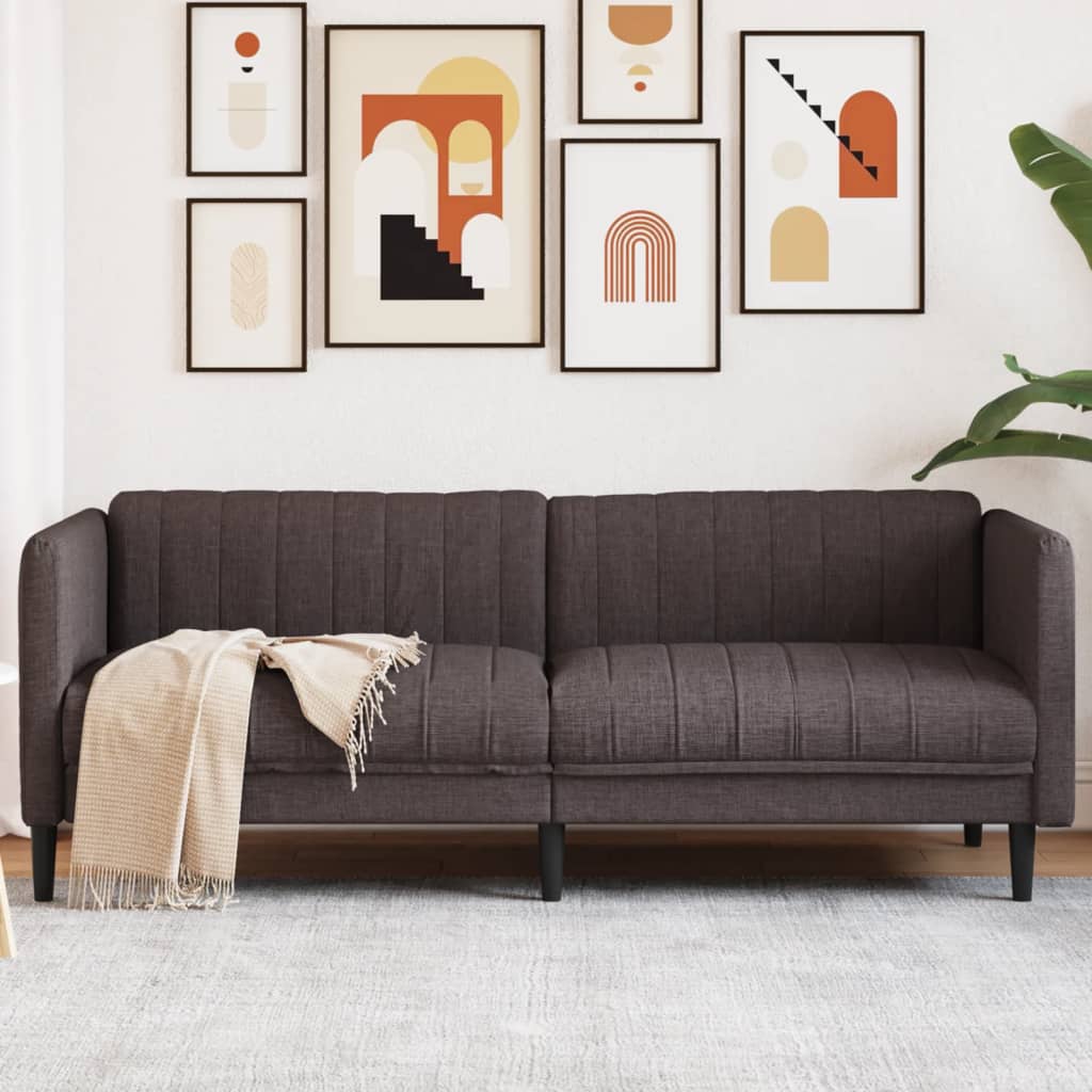 Canapé Fauteuil en Similicuir Daim-Marron foncé-3 places-La-Fabrique-Industrielle