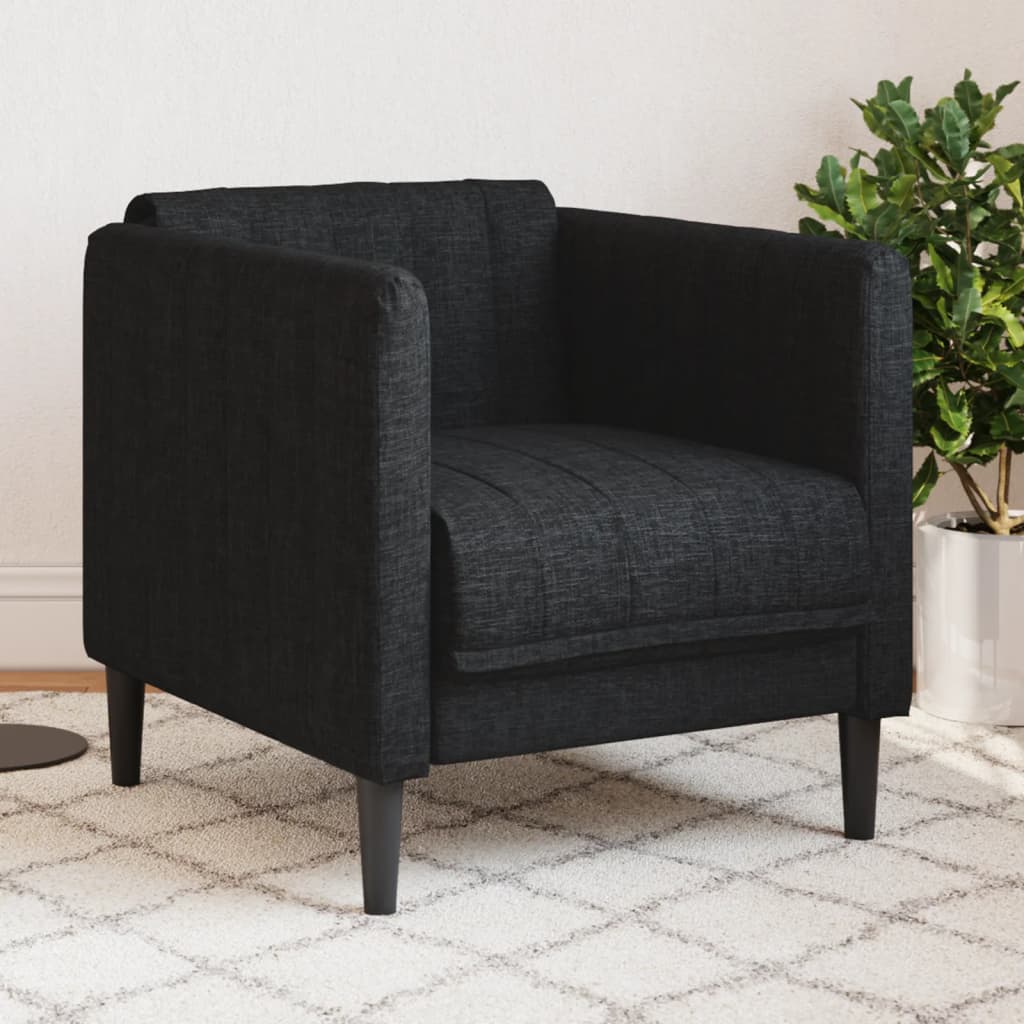 Canapé Fauteuil en Similicuir Daim-Noir-Canapé-La-Fabrique-Industrielle