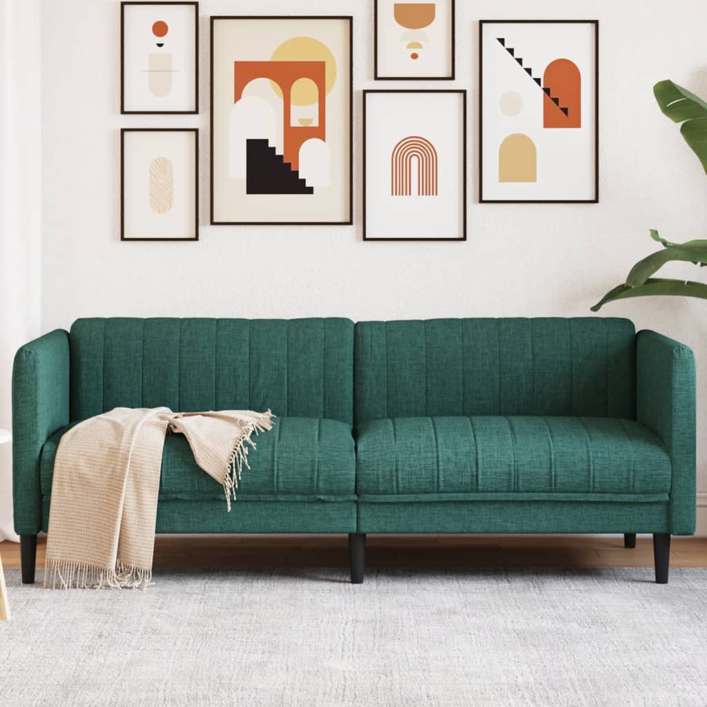 Canapé Fauteuil en Similicuir Daim-Vert foncé-3 places-La-Fabrique-Industrielle