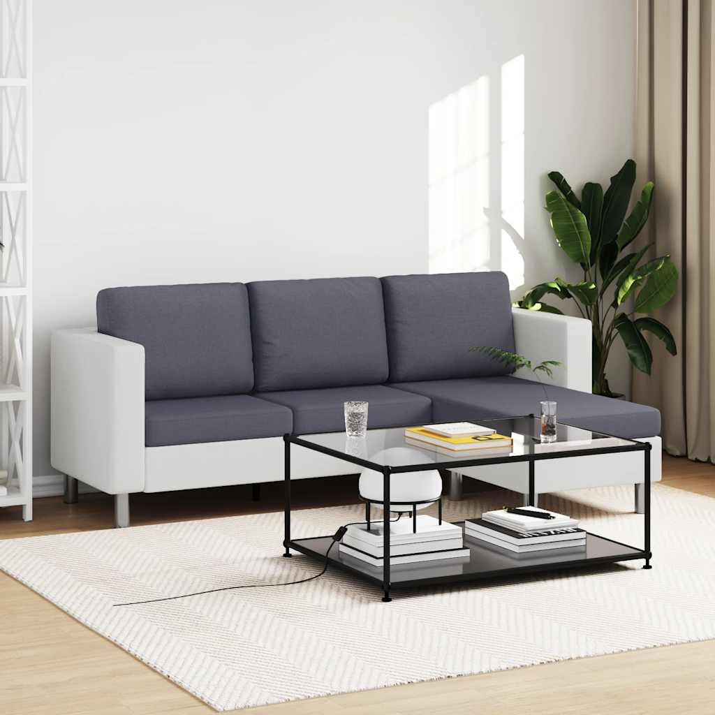 Canapé Moderne Style Loft Industriel en Cuir-Blanc et gris foncé-La-Fabrique-Industrielle