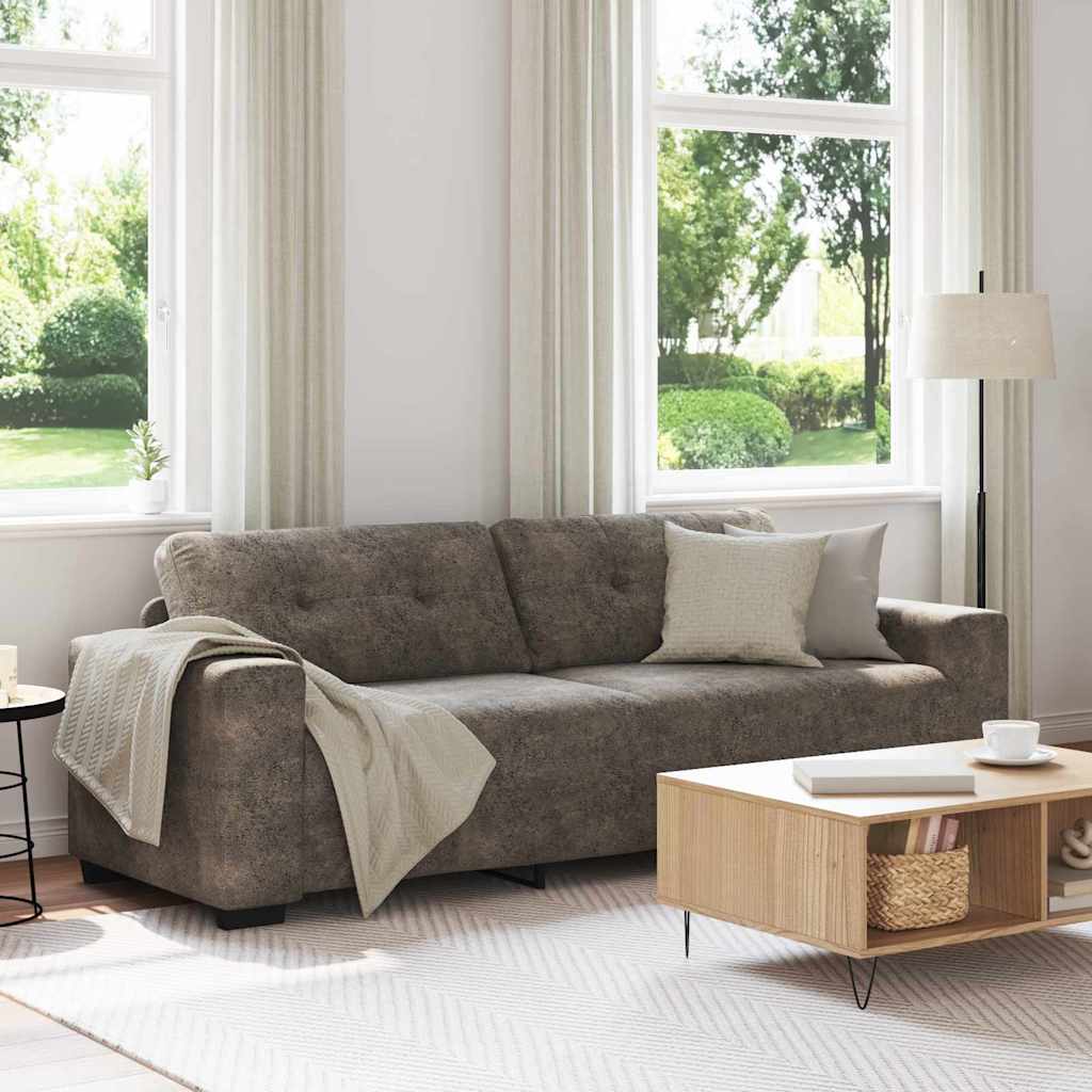 Canapé Relax Moderne en Simili Cuir 3 Places-Gris foncé-La-Fabrique-Industrielle