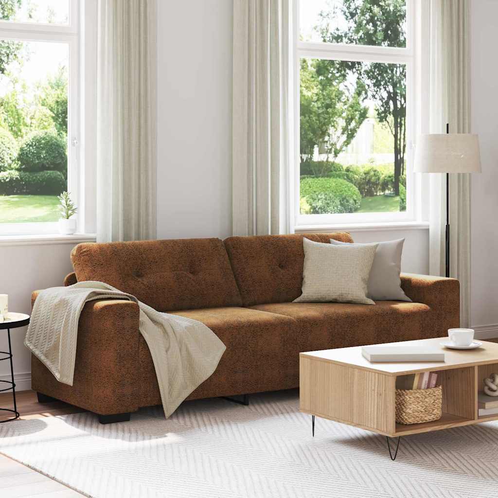 Canapé Relax Moderne en Simili Cuir 3 Places-Marron-La-Fabrique-Industrielle