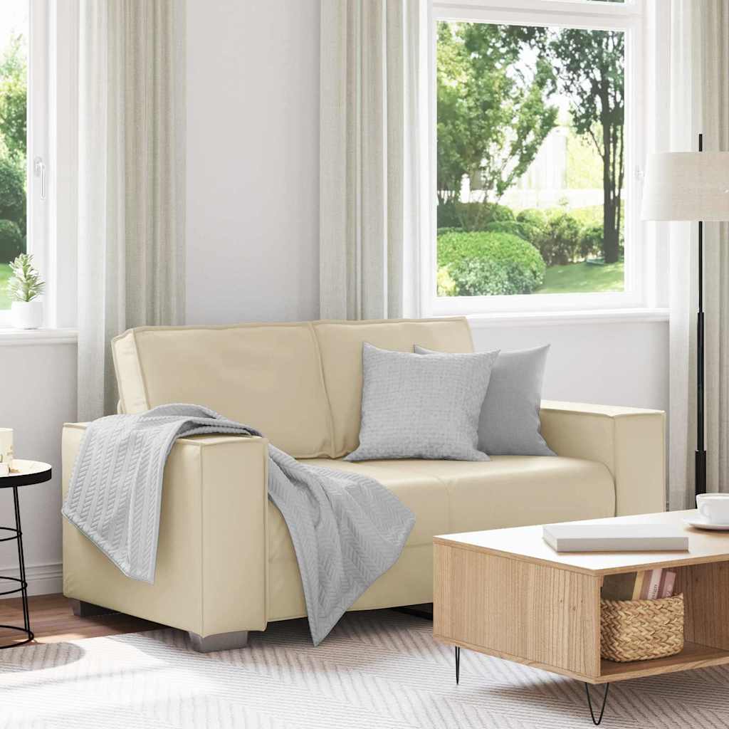 Canapé en Simili Cuir Noir Relax-Crème-120 cm-La-Fabrique-Industrielle
