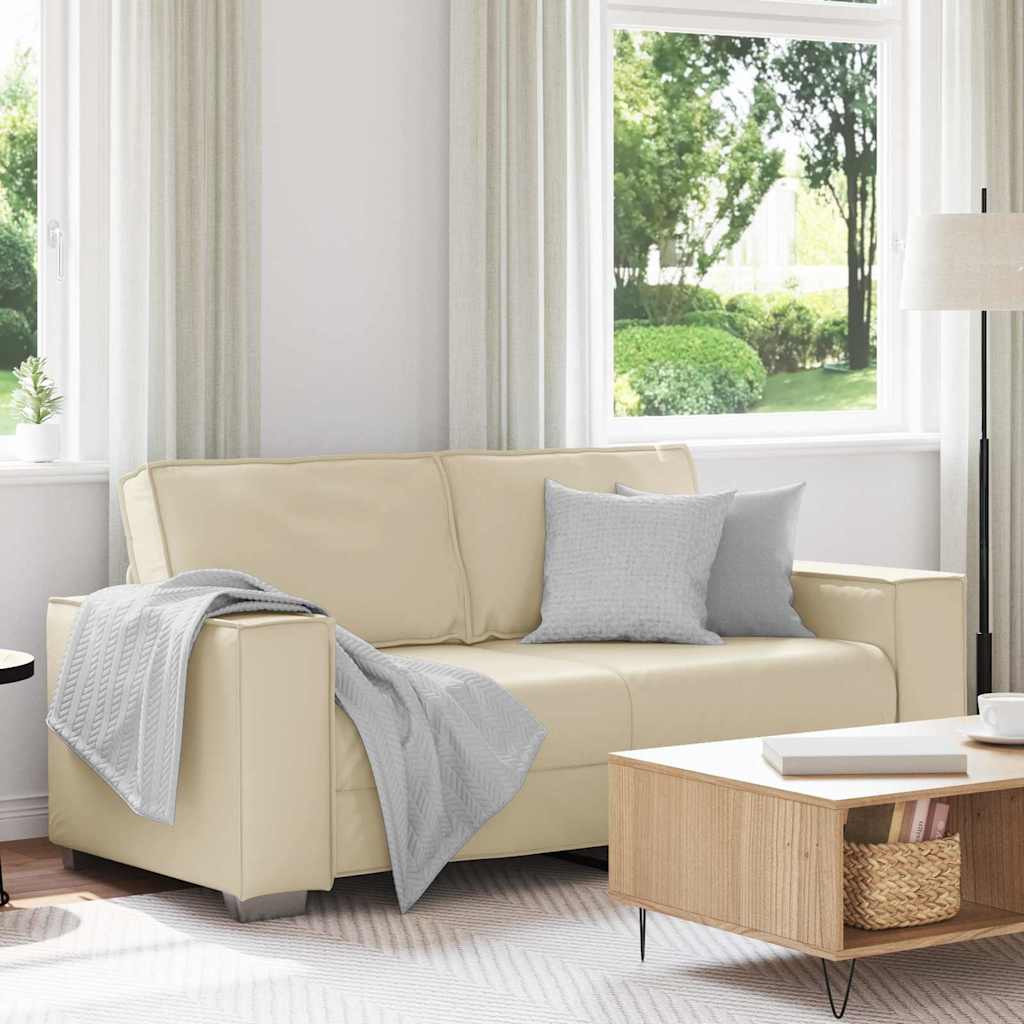 Canapé en Simili Cuir Noir Relax-Crème-140 cm-La-Fabrique-Industrielle