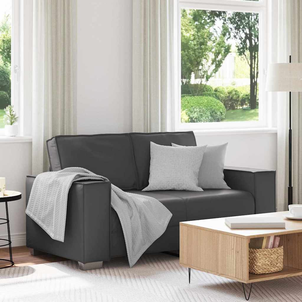 Canapé en Simili Cuir Noir Relax-Gris-120 cm-La-Fabrique-Industrielle