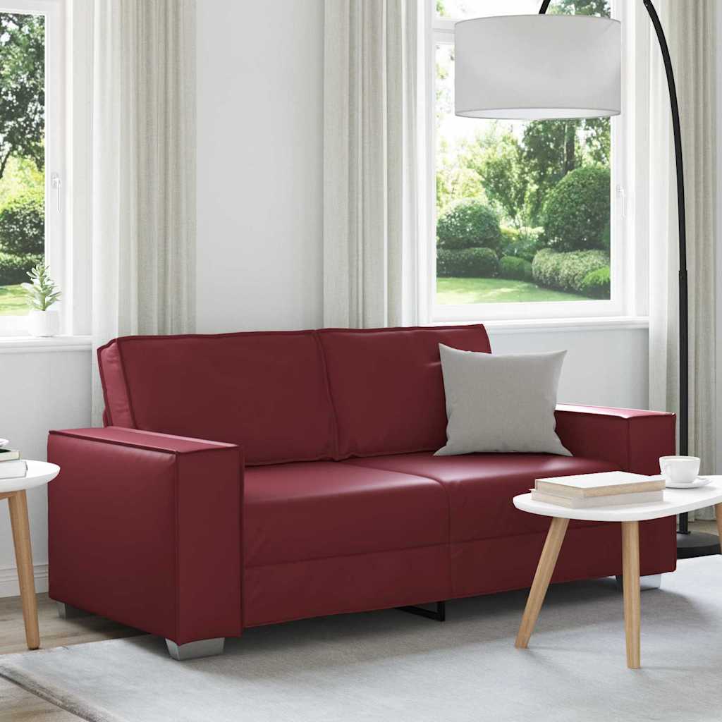 Canapé en Simili Cuir Noir Relax-Rouge bordeaux-140 cm-La-Fabrique-Industrielle