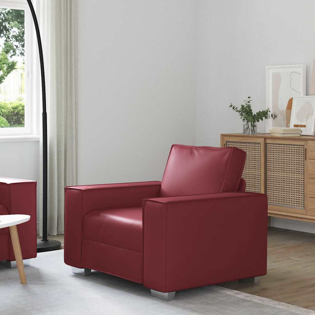 Canapé en Simili Cuir Noir Relax-Rouge bordeaux-59 cm-La-Fabrique-Industrielle