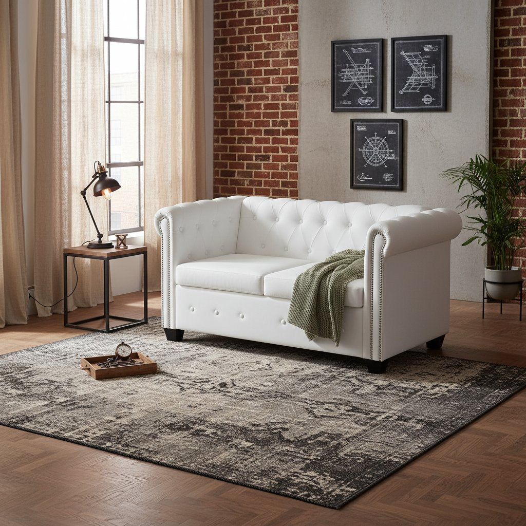 Canapé Chesterfield Moderne en Cuir