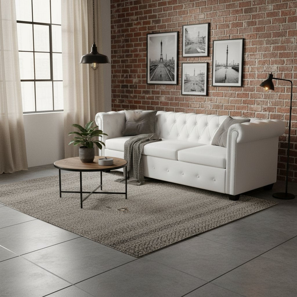 Canapé Chesterfield en Simili Cuir Raffiné