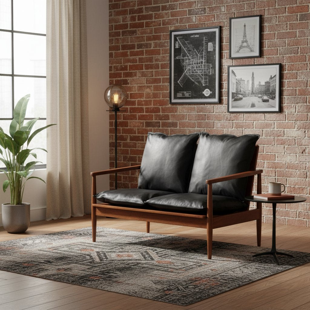 Canapé Industriel 2 Places en Cuir