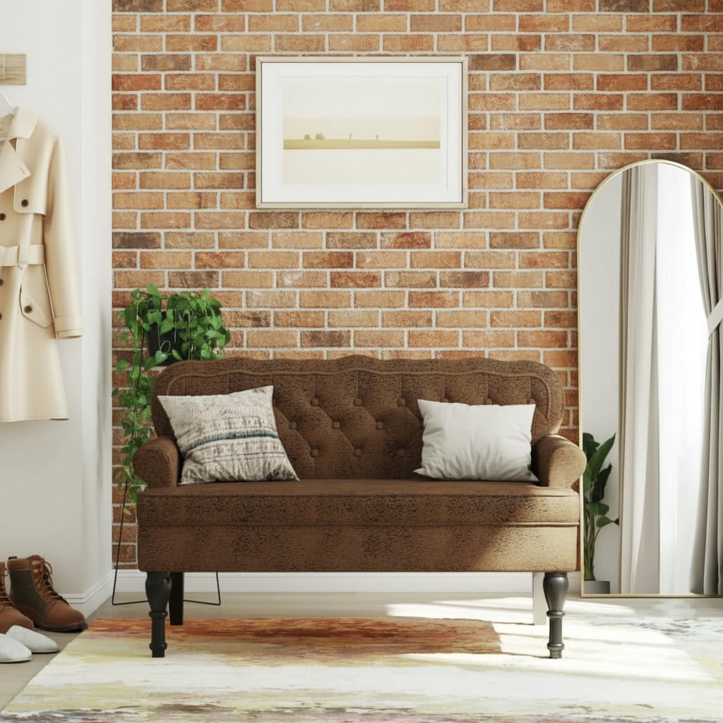 Canapé en Similicuir Style Industriel Vintage