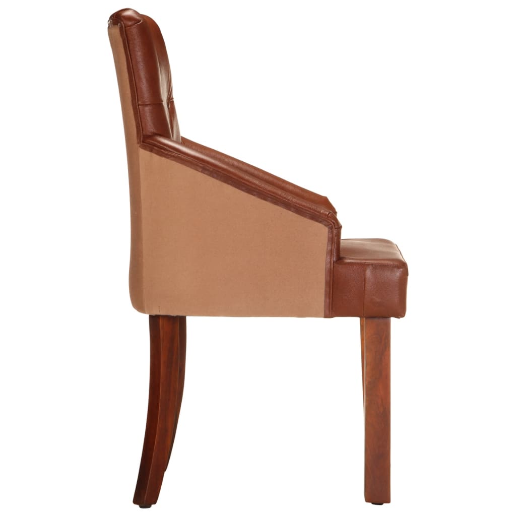 Chaise Ancienne en Cuir de Chèvre et Bois Massif-La-Fabrique-Industrielle