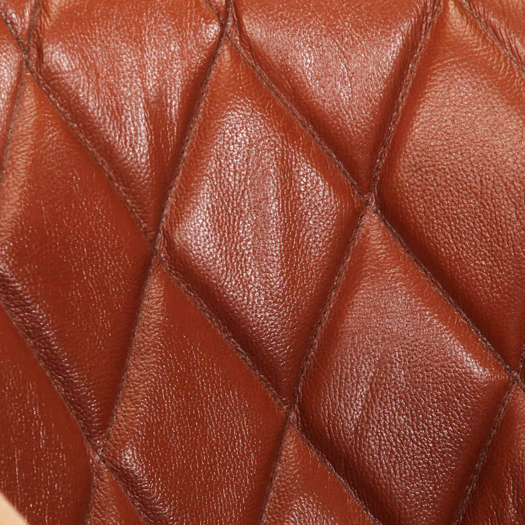Chaise Cabriolet en Cuir Marron et Bois de Manguier-La-Fabrique-Industrielle