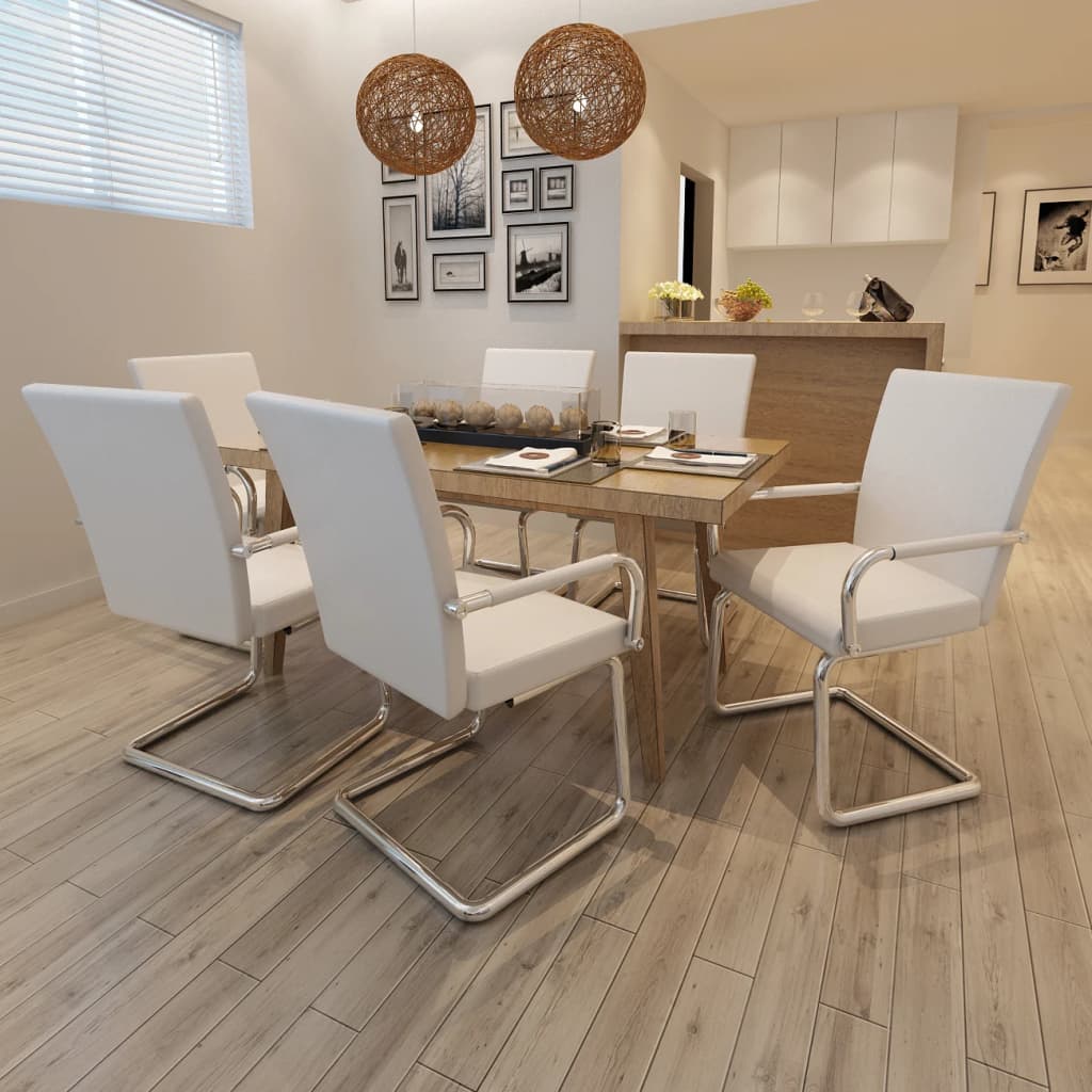 Chaise Cantilever Blanche Industrielle en Similicuir-Blanc-6-La-Fabrique-Industrielle