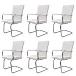 Chaise Cantilever Blanche Industrielle en Similicuir-La-Fabrique-Industrielle