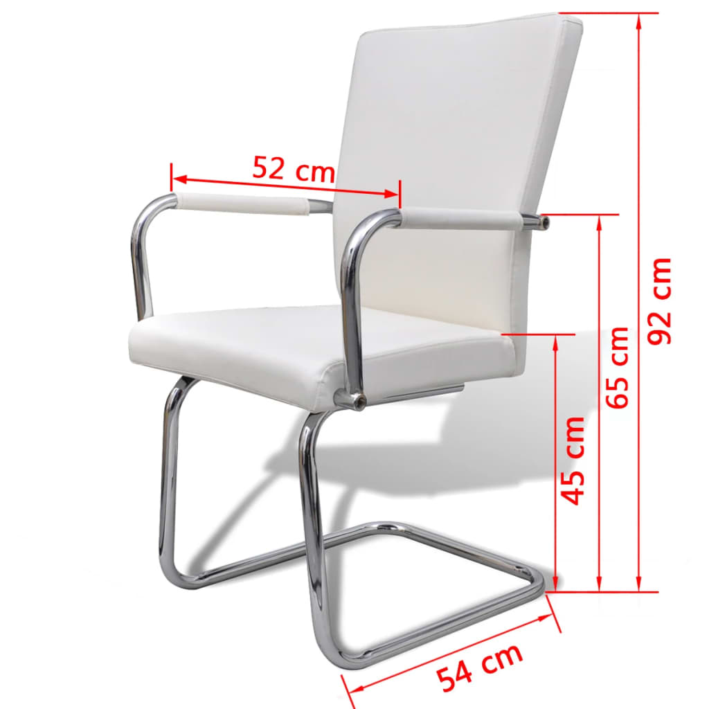 Chaise Cantilever Blanche Industrielle en Similicuir-La-Fabrique-Industrielle