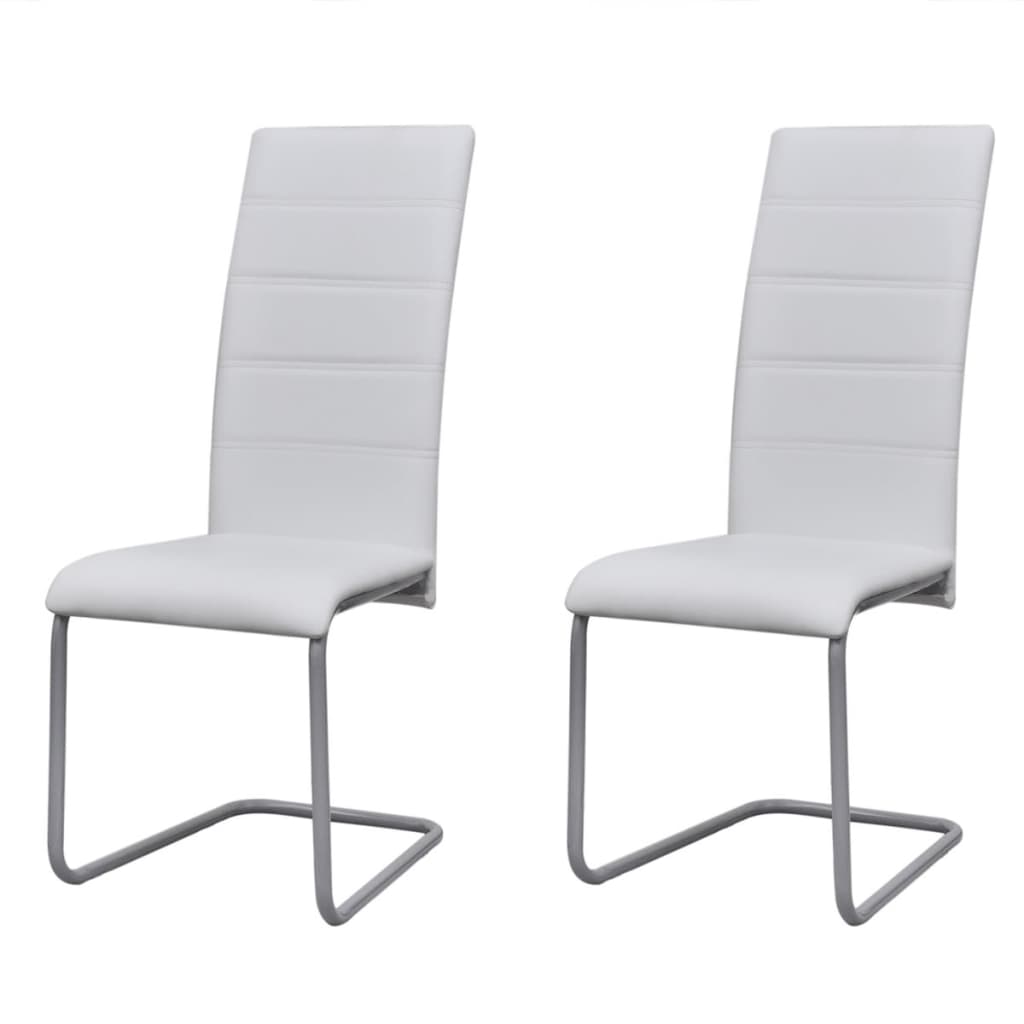 Chaise Cantilever Haute en Similicuir Blanc-Blanc-2-La-Fabrique-Industrielle