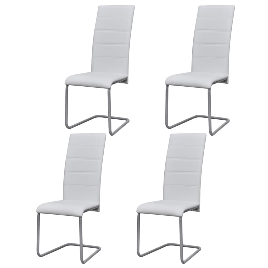 Chaise Cantilever Haute en Similicuir Blanc-Blanc-4-La-Fabrique-Industrielle