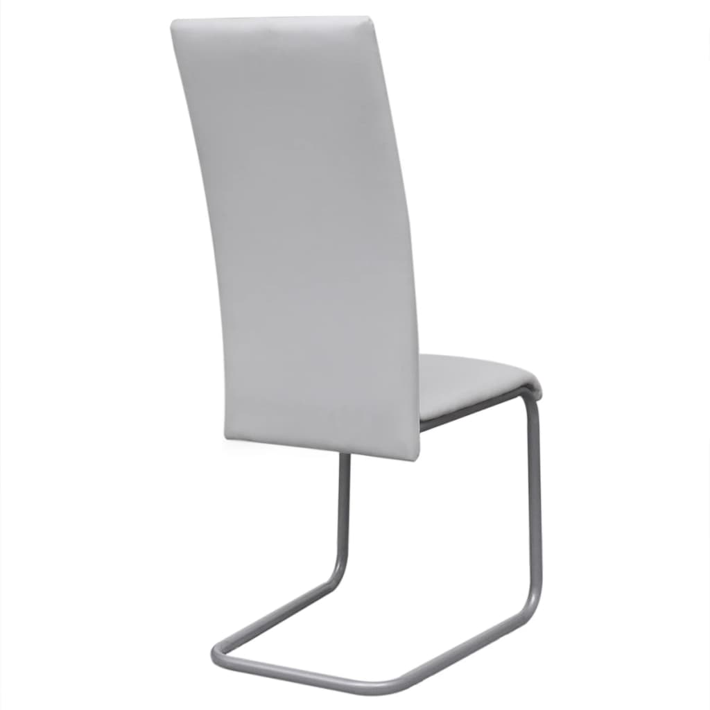 Chaise Cantilever Haute en Similicuir Blanc-La-Fabrique-Industrielle