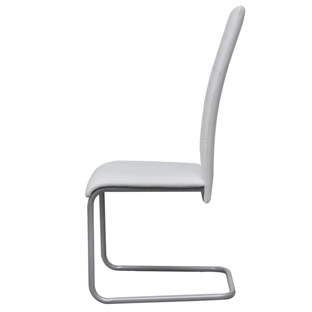 Chaise Cantilever Industrielle en Cuir Blanc-La-Fabrique-Industrielle
