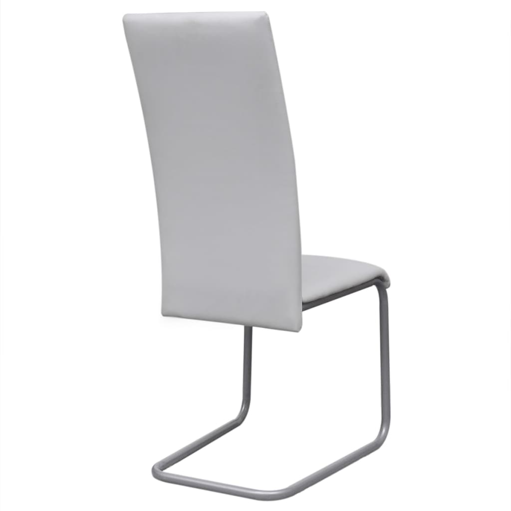 Chaise Cantilever Industrielle en Cuir Blanc-La-Fabrique-Industrielle