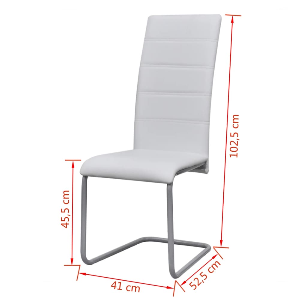 Chaise Cantilever Industrielle en Cuir Blanc-La-Fabrique-Industrielle