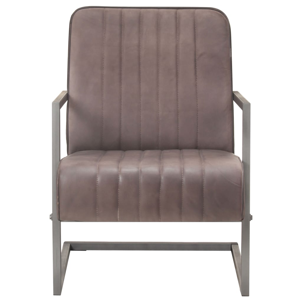 Chaise Cantilever Industrielle en Cuir-La-Fabrique-Industrielle