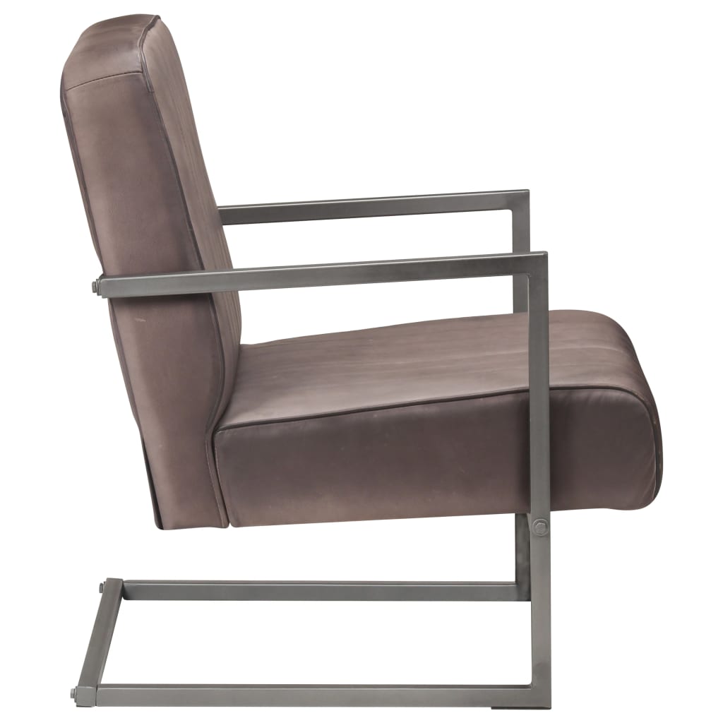 Chaise Cantilever Industrielle en Cuir-La-Fabrique-Industrielle