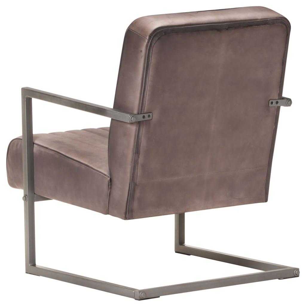 Chaise Cantilever Industrielle en Cuir-La-Fabrique-Industrielle