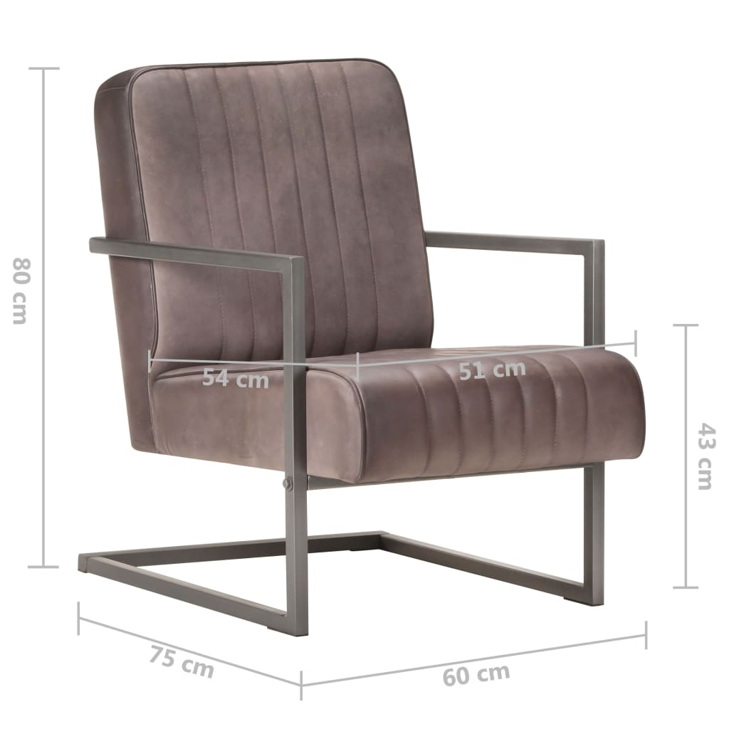 Chaise Cantilever Industrielle en Cuir-La-Fabrique-Industrielle