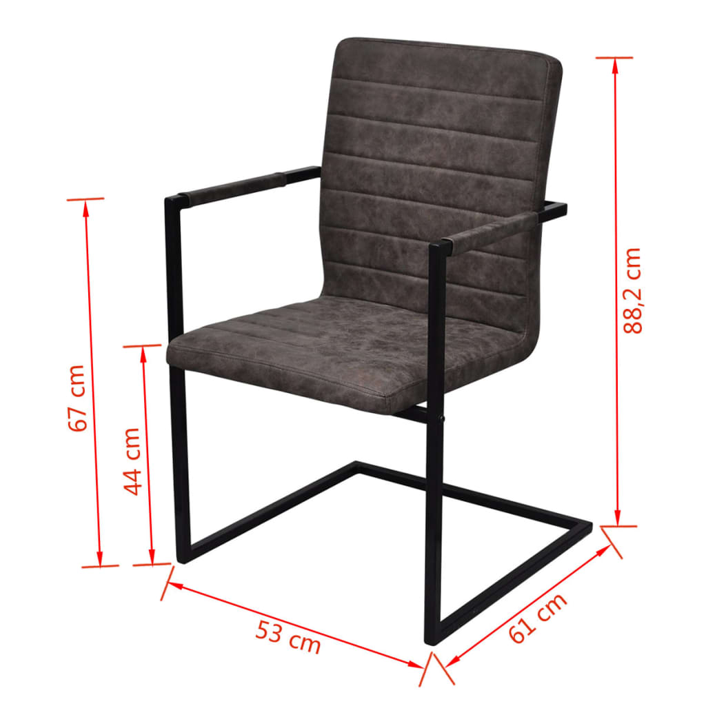Chaise Cantilever en Cuir Marron Style Industriel-La-Fabrique-Industrielle