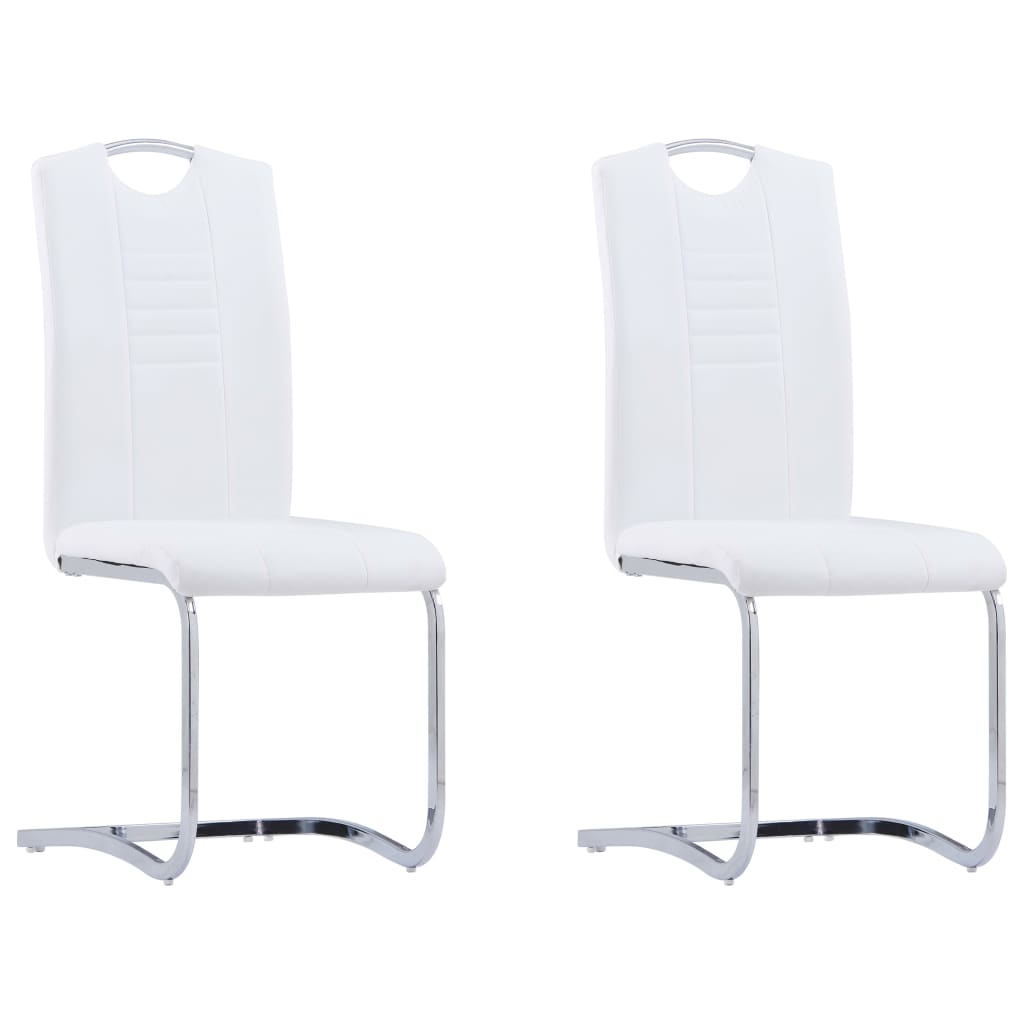 Chaise Cantilever en Cuir au Style Industriel-Blanc-2-La-Fabrique-Industrielle